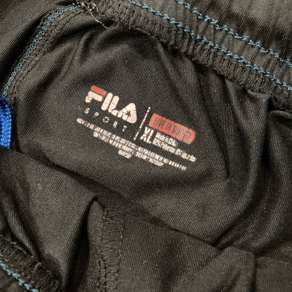 Fila Shorts XL Black and Blue Basketball Athletic Shorts - Picture 4 of 8